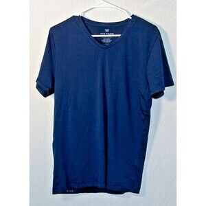 Mack Weldon Medium V Neck Soft Pima Cotton T shirt Navy Blue